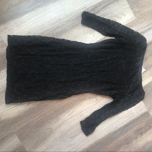 Black Lace 3/4 Length Sleeve Mini Dress